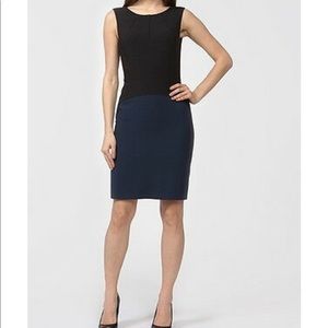 BCBG Mazazria navy and black work dress